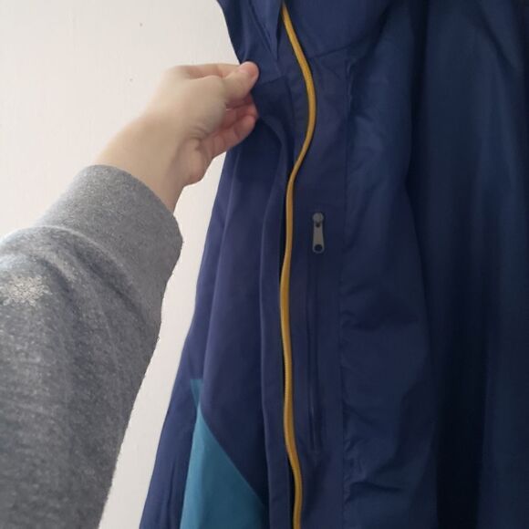 Marmot Hooded Jacket Blue Colorblock Adjustable L - Picture 5 of 14